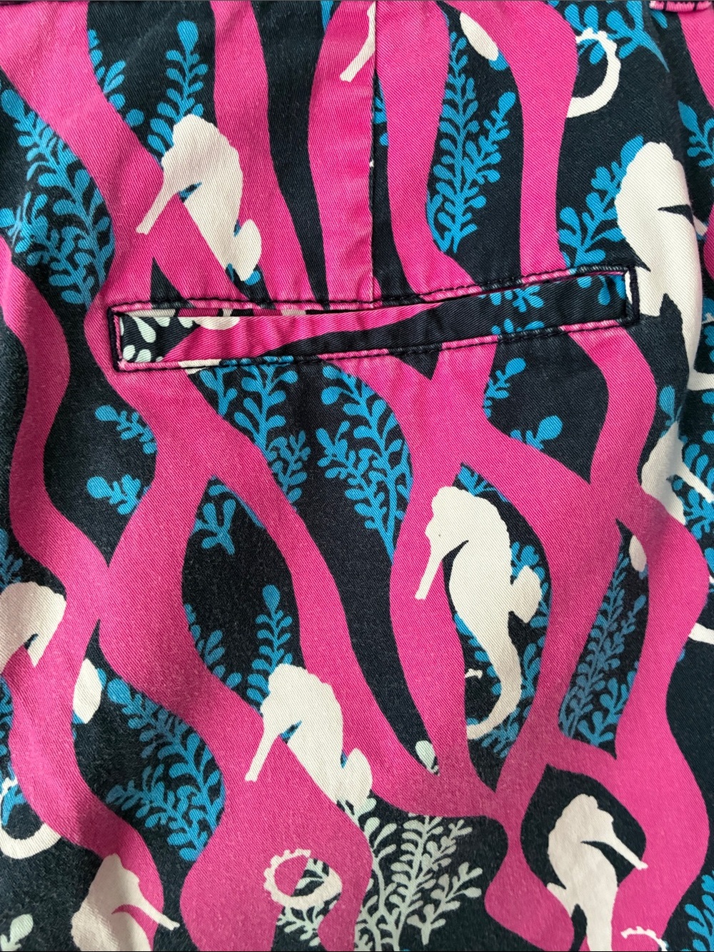 crown & ivy Shorts Seahorse Chino Cotton SZ 16W Pink Blue White - Picture 5 of 6